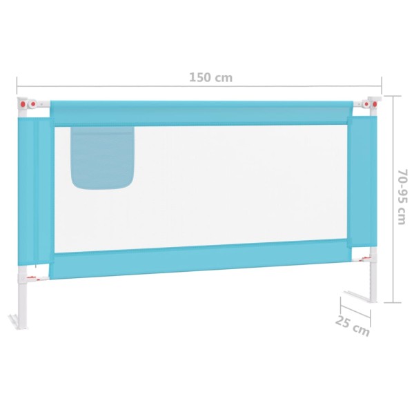 Barandilla de seguridad cama de niño azul tela 150x25 cm