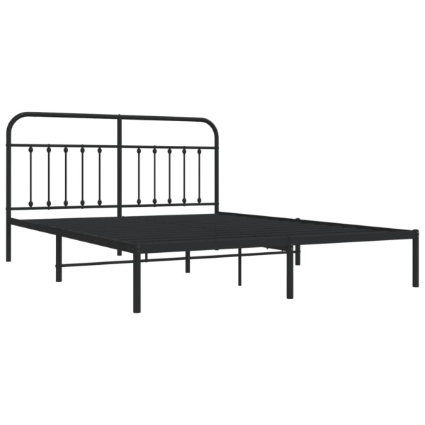 Estructura de cama con cabecero metal negro 180x200 cm