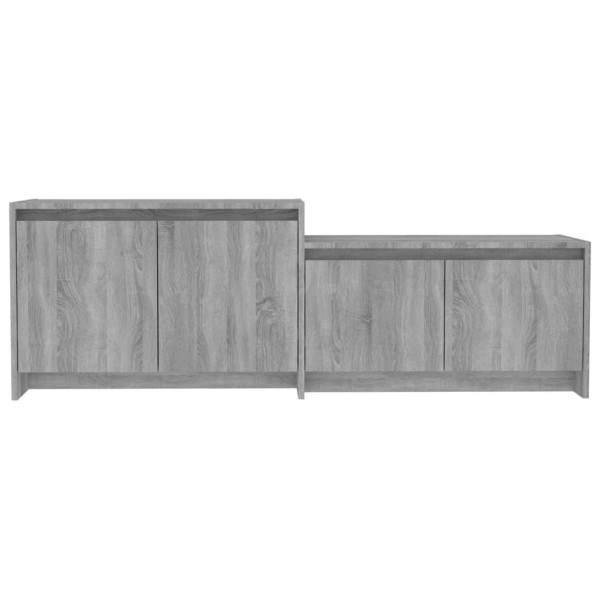 Mueble de TV madera de ingeniería gris ahumado 146,5x35x50 cm