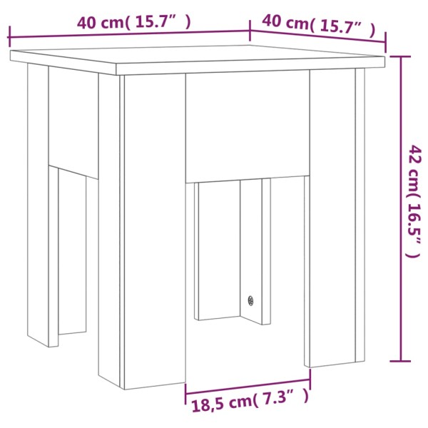 Mesa de centro madera de ingeniería blanca 40x40x42 cm