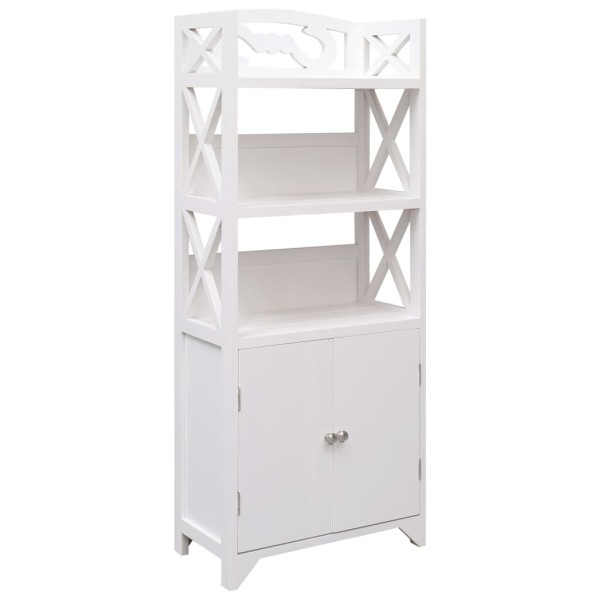 Mueble de baño madera de paulownia blanco 46x24x116 cm