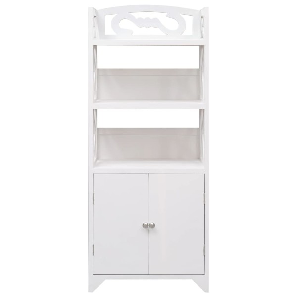 Mueble de baño madera de paulownia blanco 46x24x116 cm