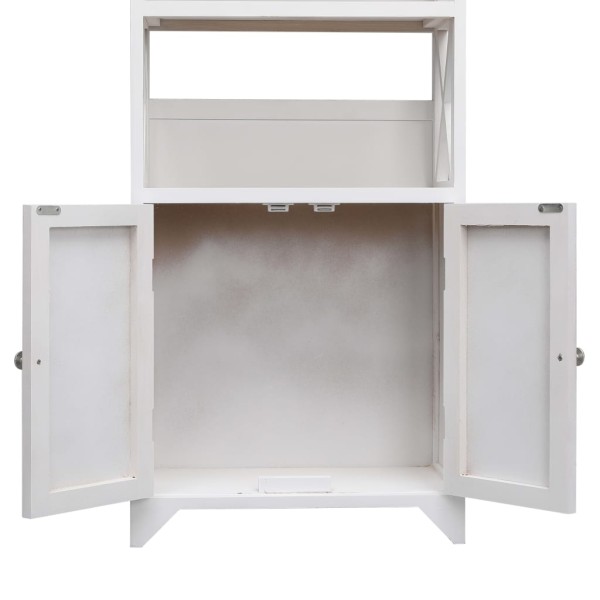 Mueble de baño madera de paulownia blanco 46x24x116 cm