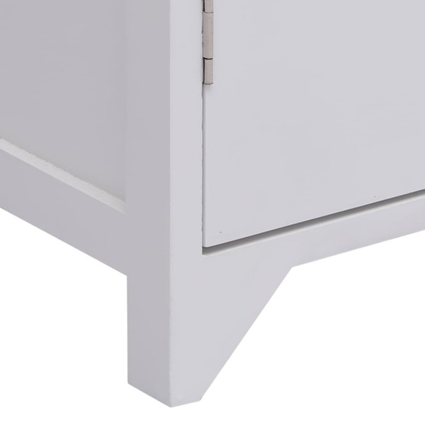 Mueble de baño madera de paulownia blanco 46x24x116 cm