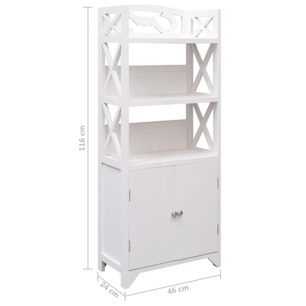 Mueble de baño madera de paulownia blanco 46x24x116 cm