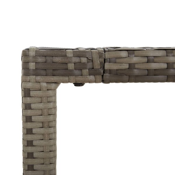 Mesa de jardín superficie de madera ratán PE gris 190x90x75 cm