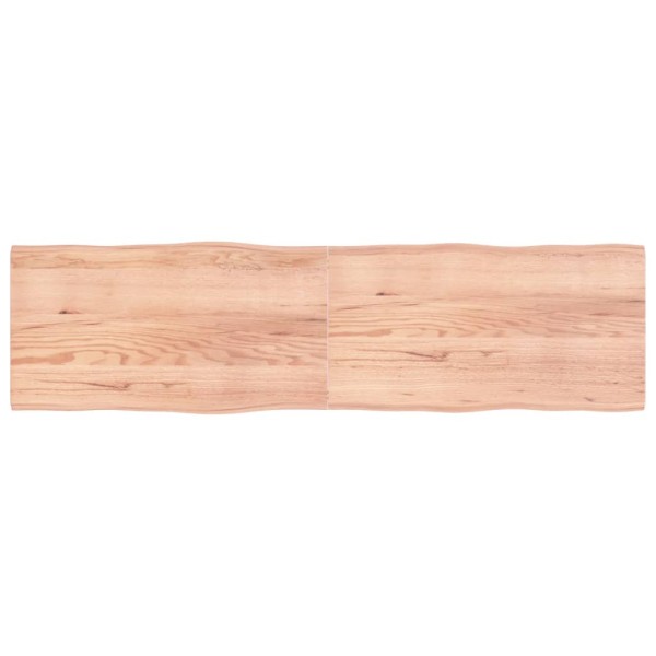 Tablero mesa madera tratada borde natural marrón 220x60x(2-4)cm