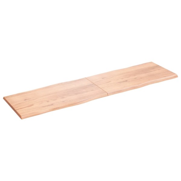 Tablero mesa madera tratada borde natural marrón 220x60x(2-4)cm