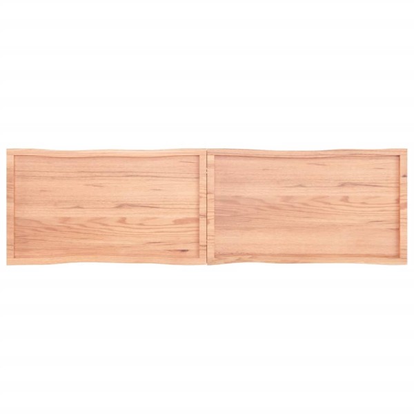 Tablero mesa madera tratada borde natural marrón 220x60x(2-4)cm