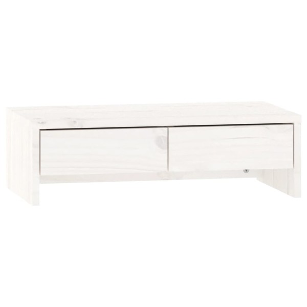 Soporte de monitor madera maciza de pino blanco 50x27x15 cm