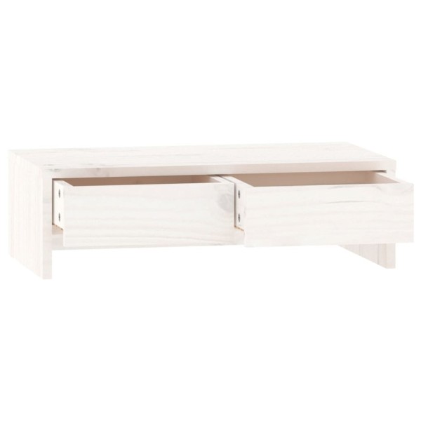 Soporte de monitor madera maciza de pino blanco 50x27x15 cm