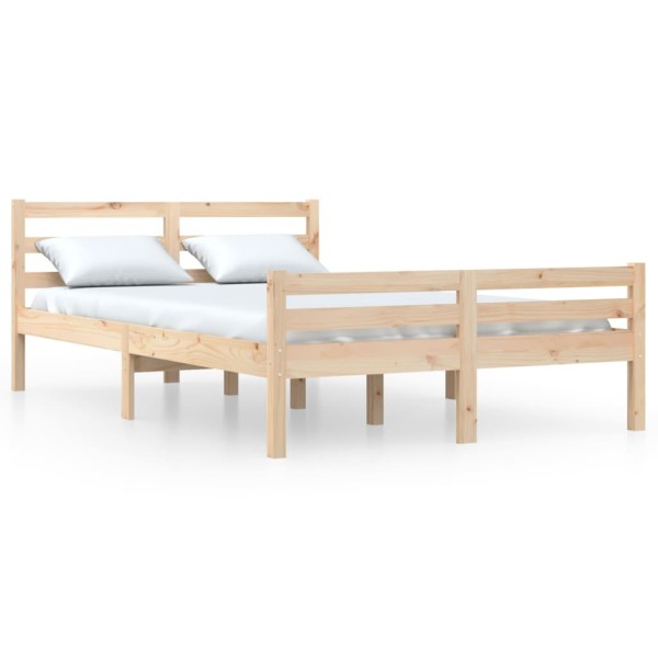 Estructura de cama madera maciza 120x200 cm