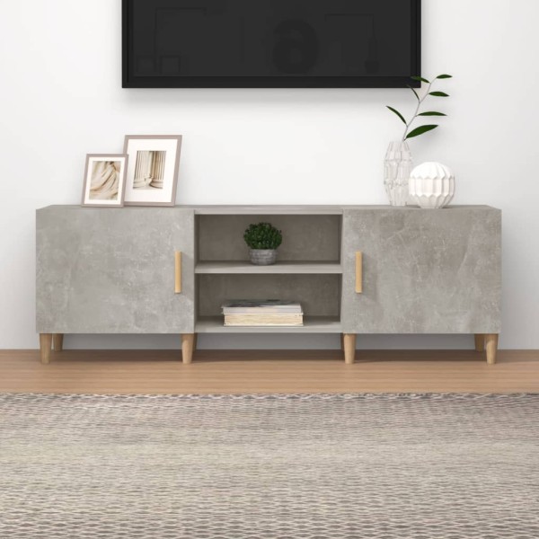 Mueble de TV madera contrachapada gris hormigón 150x30x50 cm