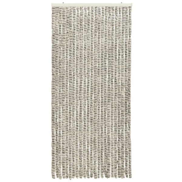 Cortina mosquitera de chenilla gris claro y oscuro 90x220 cm