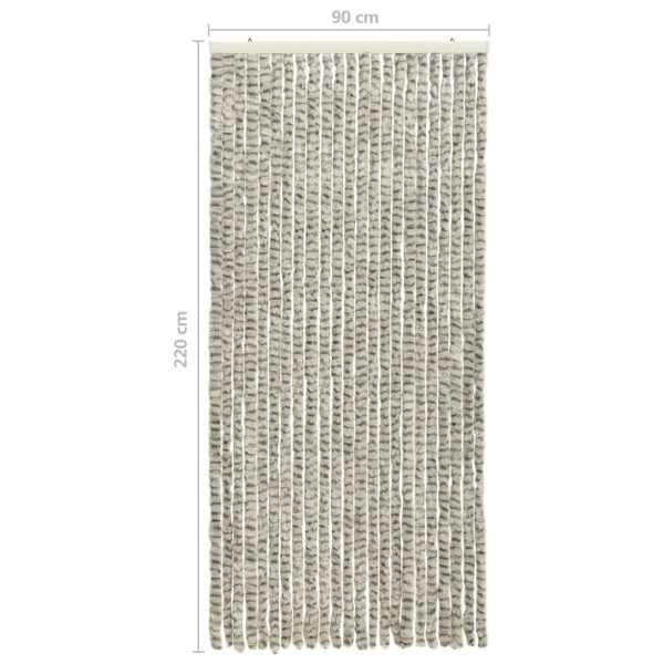 Cortina mosquitera de chenilla gris claro y oscuro 90x220 cm