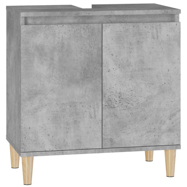 Armario de lavabo madera contrachapada gris hormigón 58x33x60cm