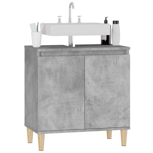 Armario de lavabo madera contrachapada gris hormigón 58x33x60cm