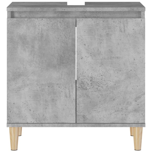 Armario de lavabo madera contrachapada gris hormigón 58x33x60cm