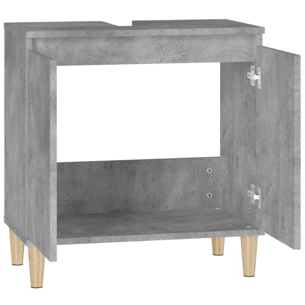 Armario de lavabo madera contrachapada gris hormigón 58x33x60cm