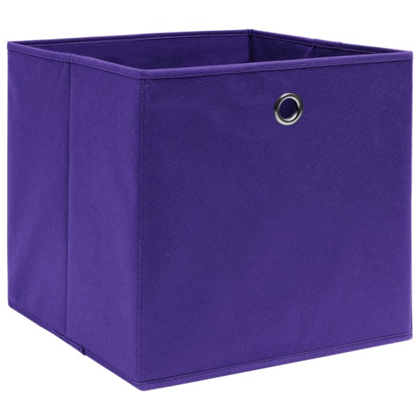 Cajas de almacenaje 10 uds tela morado 32x32x32 cm