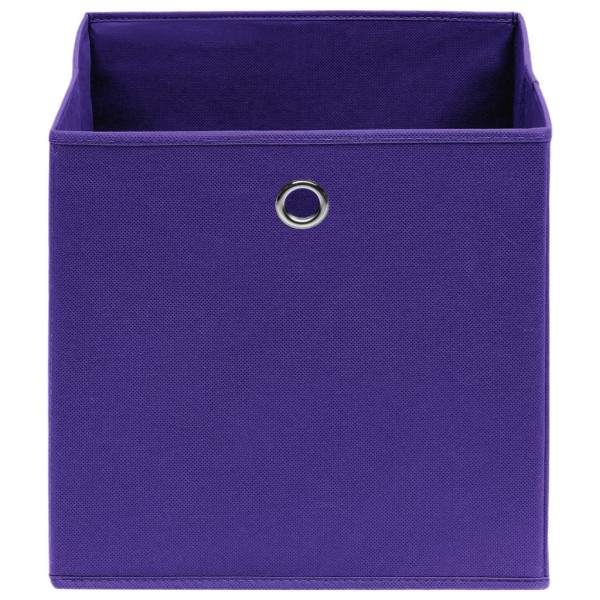 Cajas de almacenaje 10 uds tela morado 32x32x32 cm