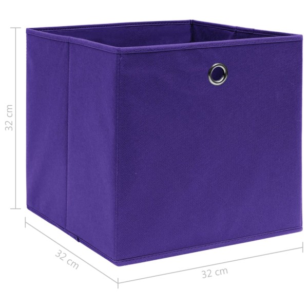 Cajas de almacenaje 10 uds tela morado 32x32x32 cm