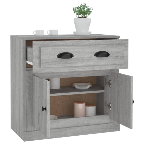 Aparador de madera contrachapada gris Sonoma 70x35,5x67,5 cm