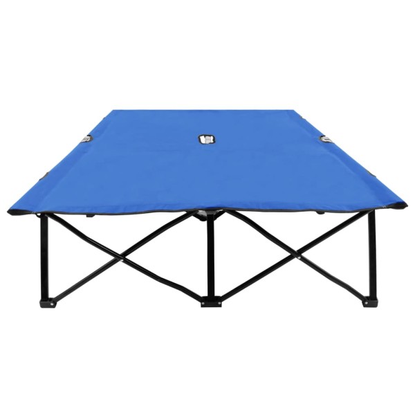 Tumbona plegable para 2 personas acero azul