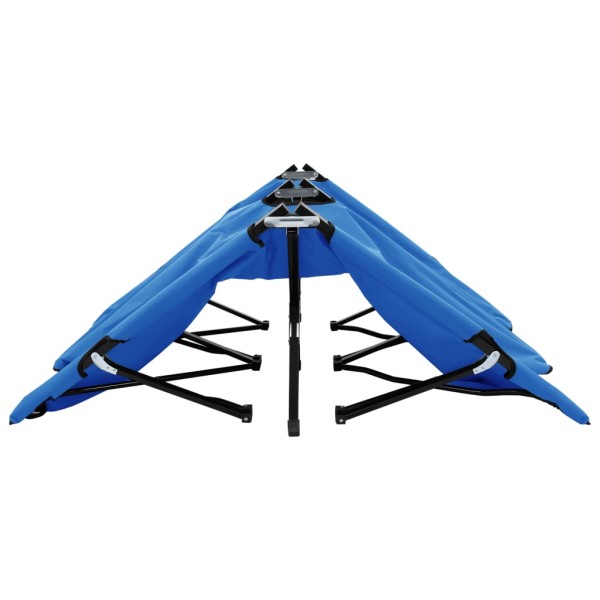 Tumbona plegable para 2 personas acero azul