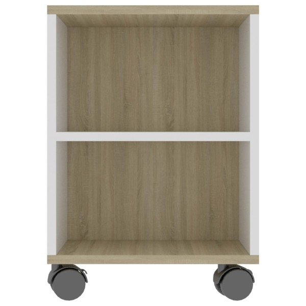 Mueble de TV madera contrachapada blanco y roble 120x35x48 cm