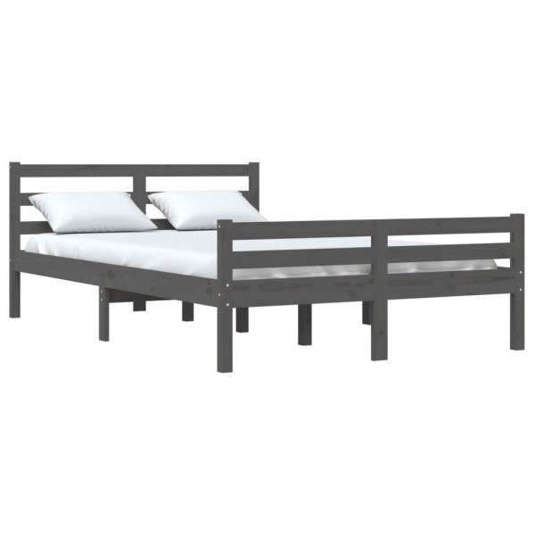 Estructura de cama madera maciza gris 140x200 cm