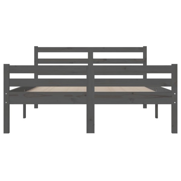 Estructura de cama madera maciza gris 140x200 cm