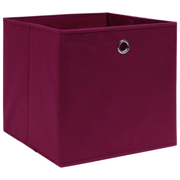 Cajas de almacenaje 10 uds tela rojo oscuro 32x32x32 cm