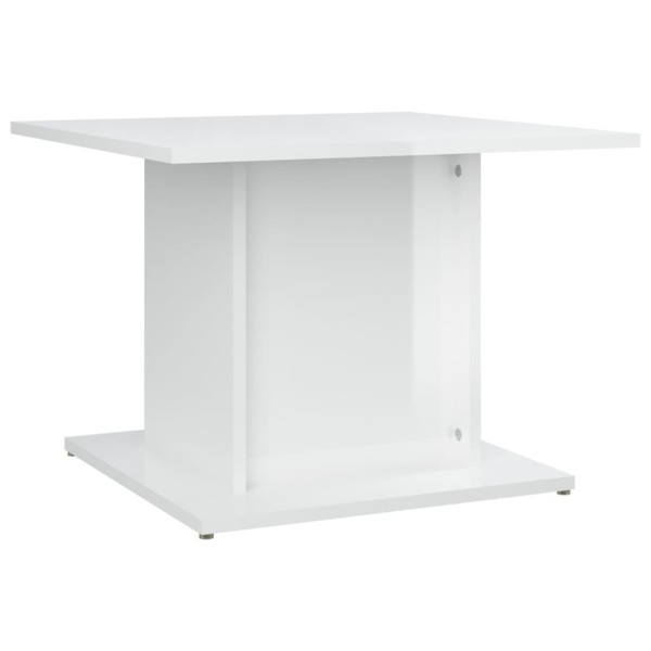 Mesa de centro de aglomerado blanco brillo 55,5x55,5x40 cm