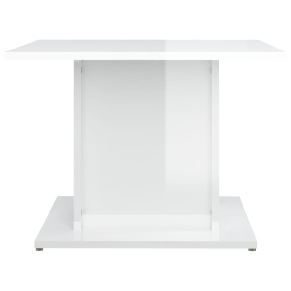 Mesa de centro de aglomerado blanco brillo 55,5x55,5x40 cm