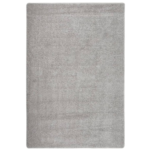 Alfombra peluda antideslizante gris claro 140x200 cm