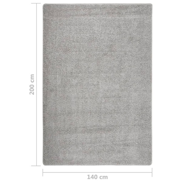 Alfombra peluda antideslizante gris claro 140x200 cm