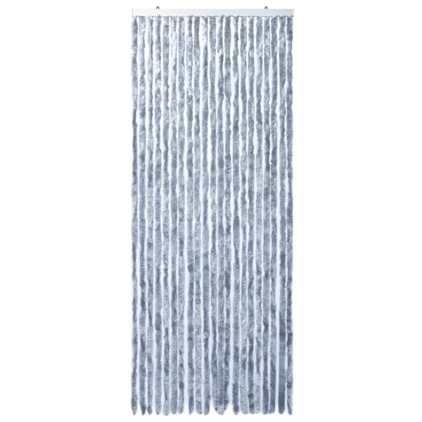 Cortina mosquitera de chenilla plateada 90x220 cm