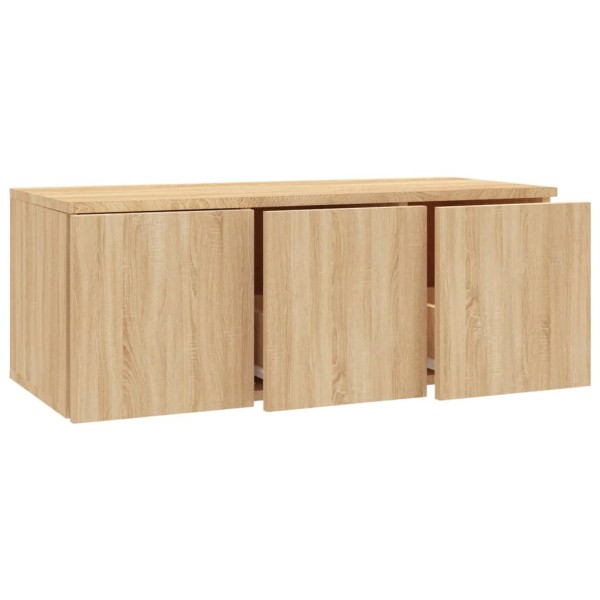 Mueble de TV madera contrachapada color roble 80x34x30 cm