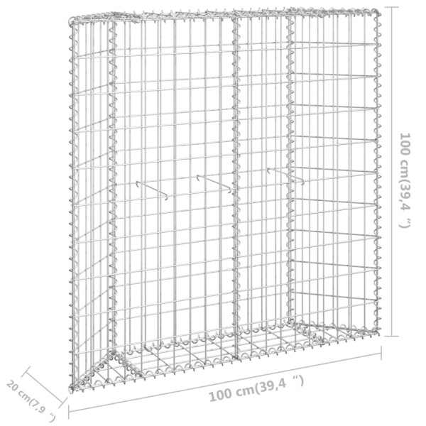 Arriate de gaviones de trapecio acero galvanizado 100x20x100 cm