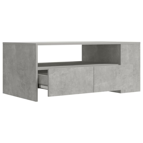 Mesa de centro madera de ingeniería gris hormigón 102x55x42 cm