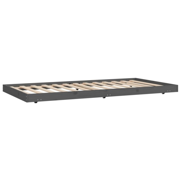 Estructura de cama madera maciza de pino gris 80x200 cm