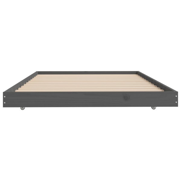 Estructura de cama madera maciza de pino gris 80x200 cm