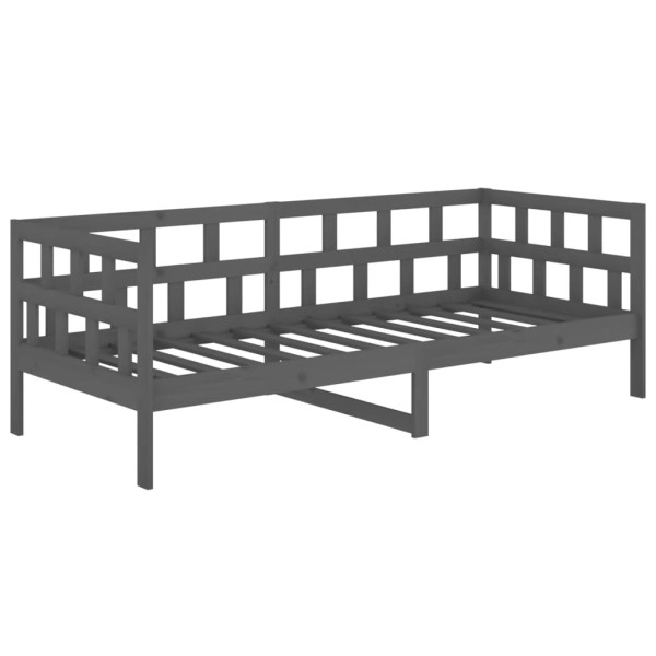 Sofá cama madera maciza de pino gris 90x190 cm