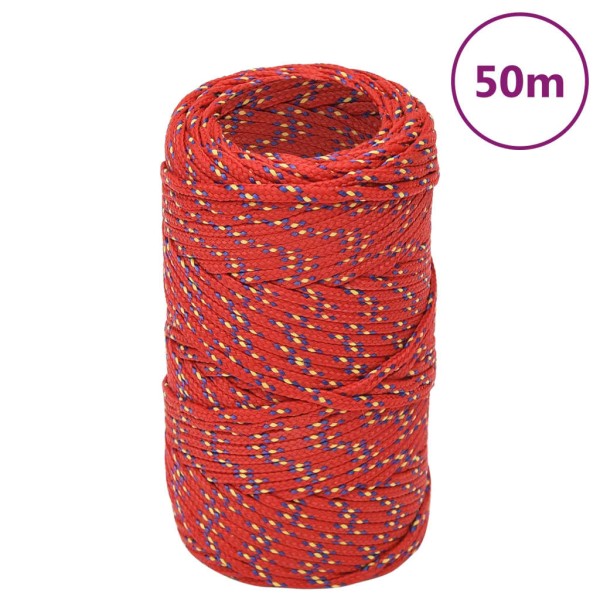 Cuerda de barco polipropileno rojo 2 mm 50 m