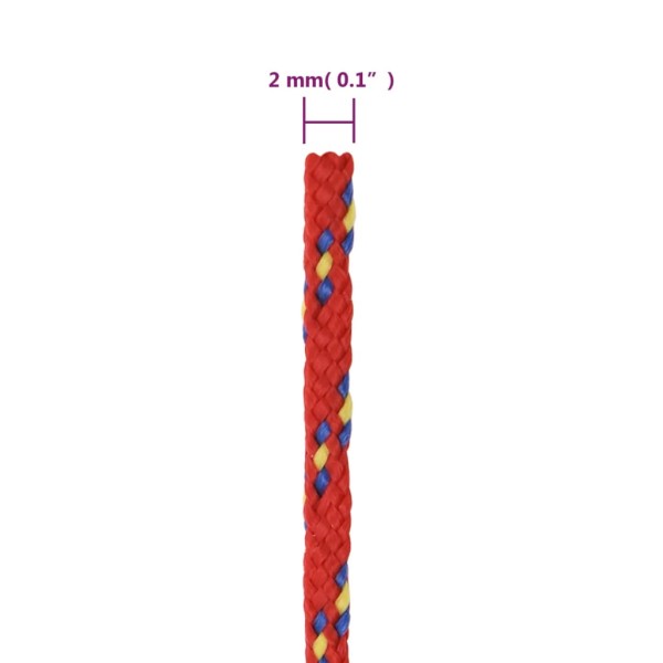 Cuerda de barco polipropileno rojo 2 mm 50 m