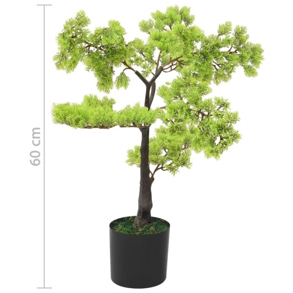 Bonsái de ciprés artificial con macetero 60 cm verde