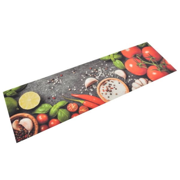 Alfombra de cocina lavable terciopelo dibujo verduras 45x150 cm