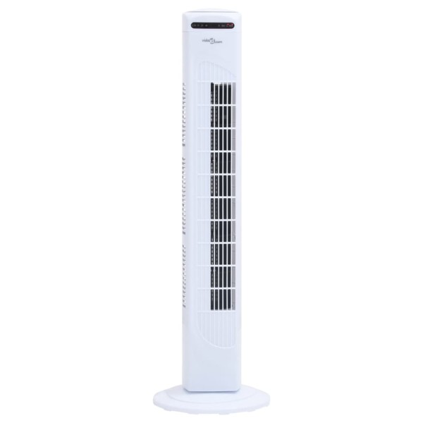 Ventilador de torre con mando y temporizador Φ24x80 cm blanco