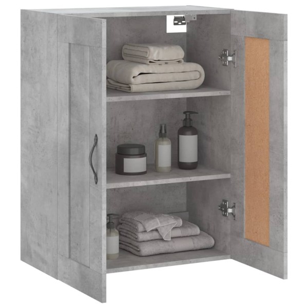 Armario de pared madera ingeniería gris hormigón 69,5x34x90 cm